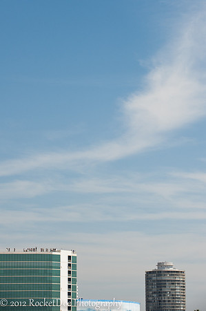 On the roof, under a clear sky, waiting for Endeavor to arrive.